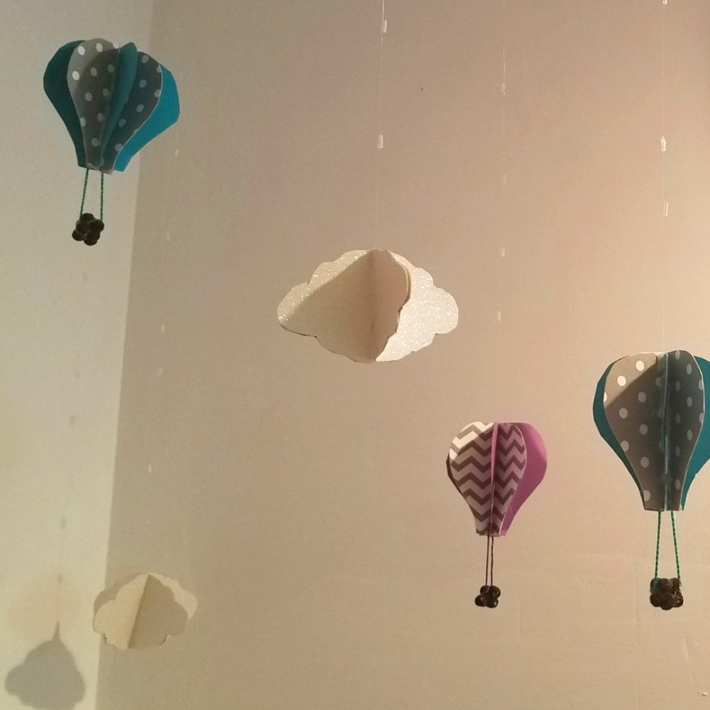 Hot Air Balloon Clouds Hanging Mobile Décor Cute